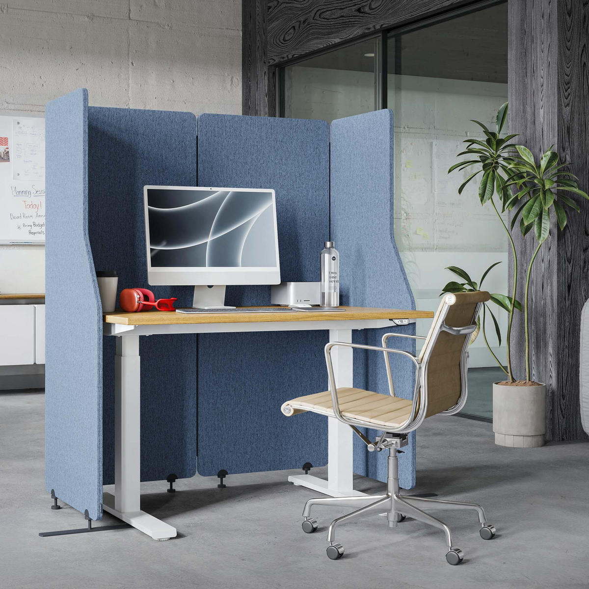 AKUSTIKSCHUTZWAND SADIE - Blau, Metall (240/145/2cm) - Jan Nowak