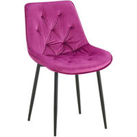 STUHL Samt lila - Lila/Schwarz, Textil/Metall (52/84/59cm) - CLP