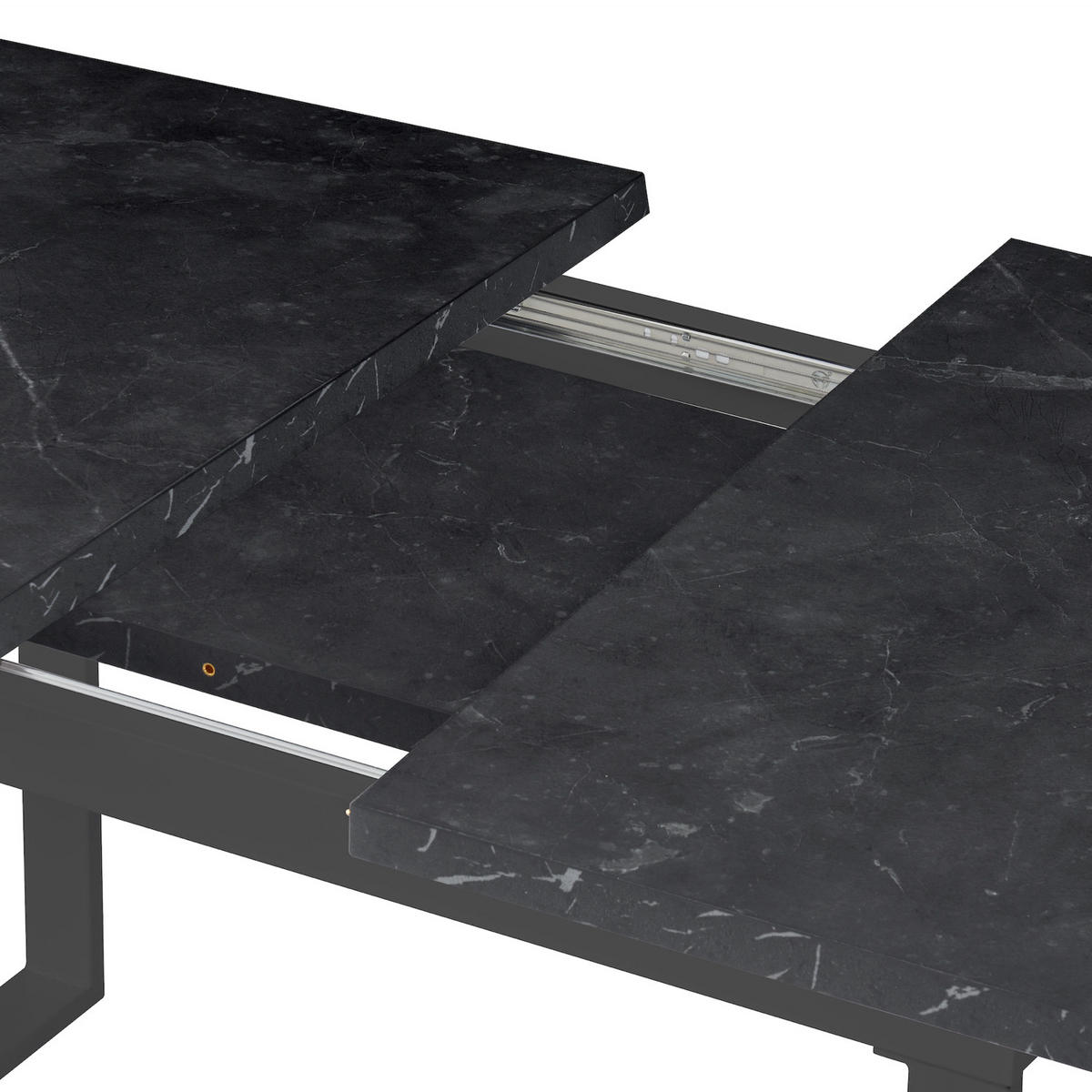 ESSTISCH ANNA 120-160/80/76 cm Marmor-Schwarz - Anthrazit/Schwarz, Holzwerkstoff/Metall (80/120/77cm) - B&D Home