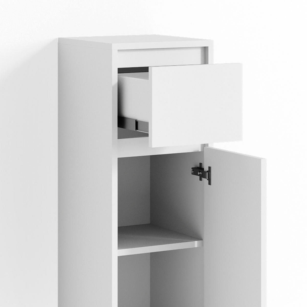 MIDISCHRANK Emma Weiß 30 x 95 cm - Weiß, Holzwerkstoff (30/95/30cm) - Vicco