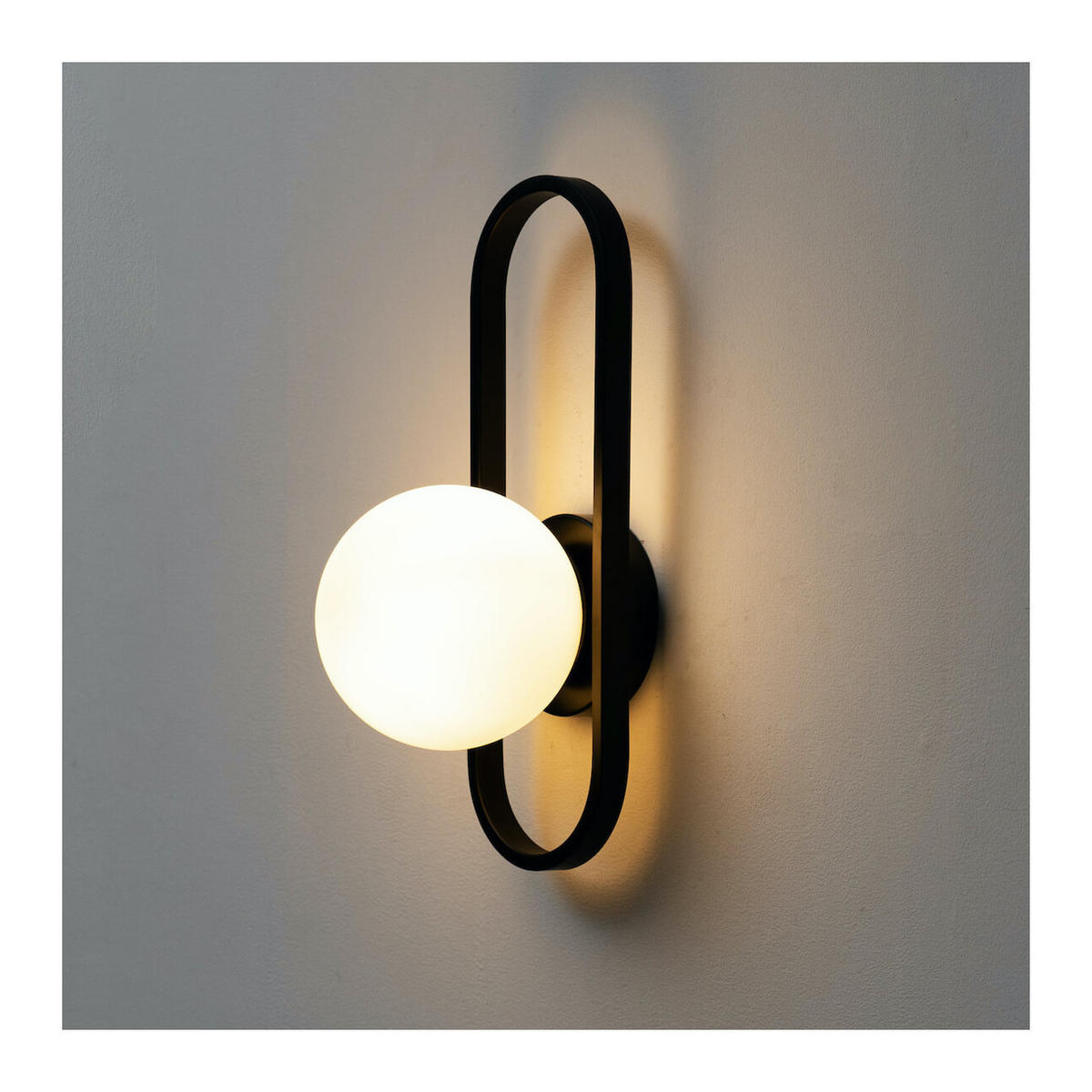 WANDLEUCHTE Belisto, Schwarz und weiß, 40cm - Weiß, Glas (15/40/15cm) - KOSILUM