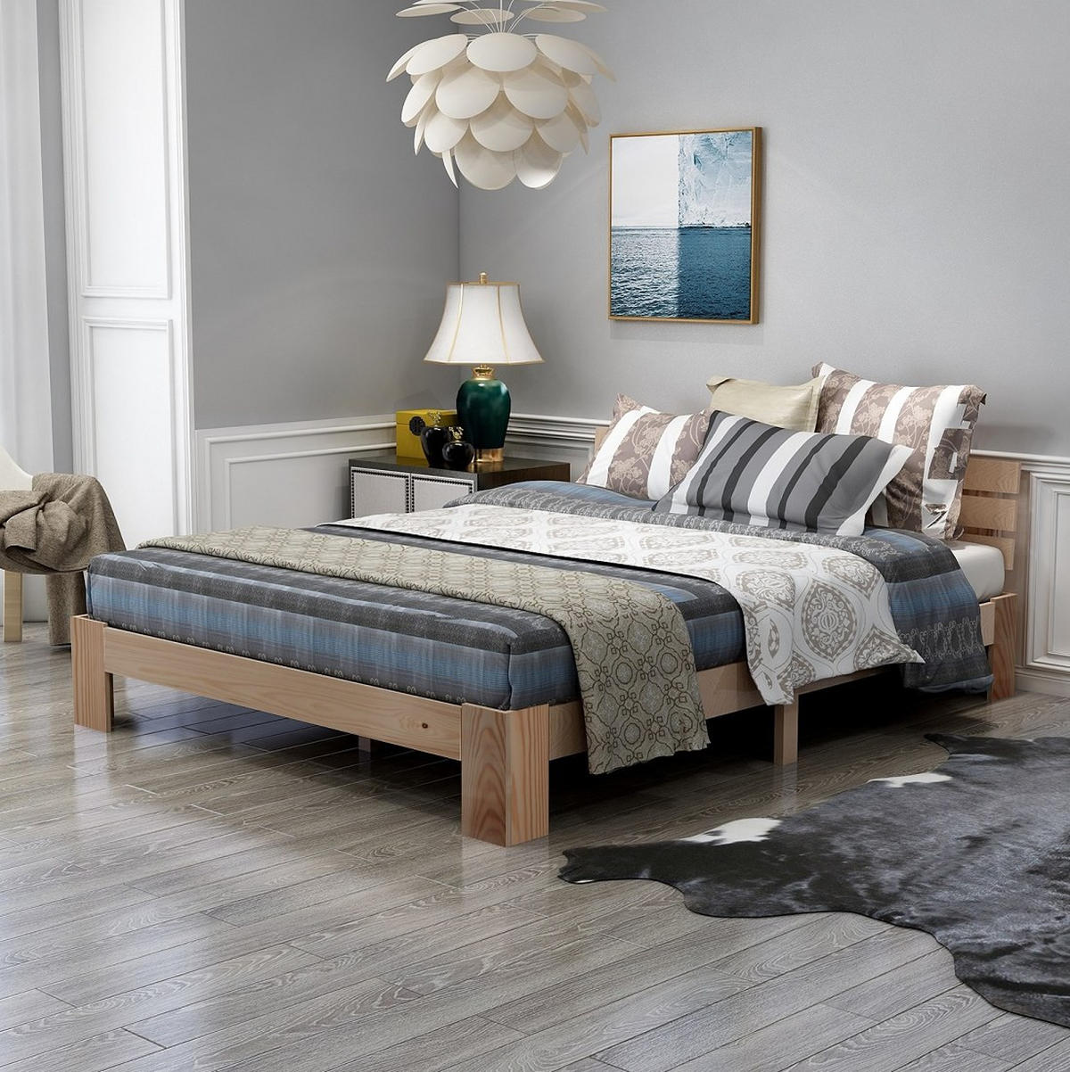 BETT 140/200 cm aus Massivholz in Natur mit Lattenrost - Naturfarben, Holz (140/200cm) - Flora Grace