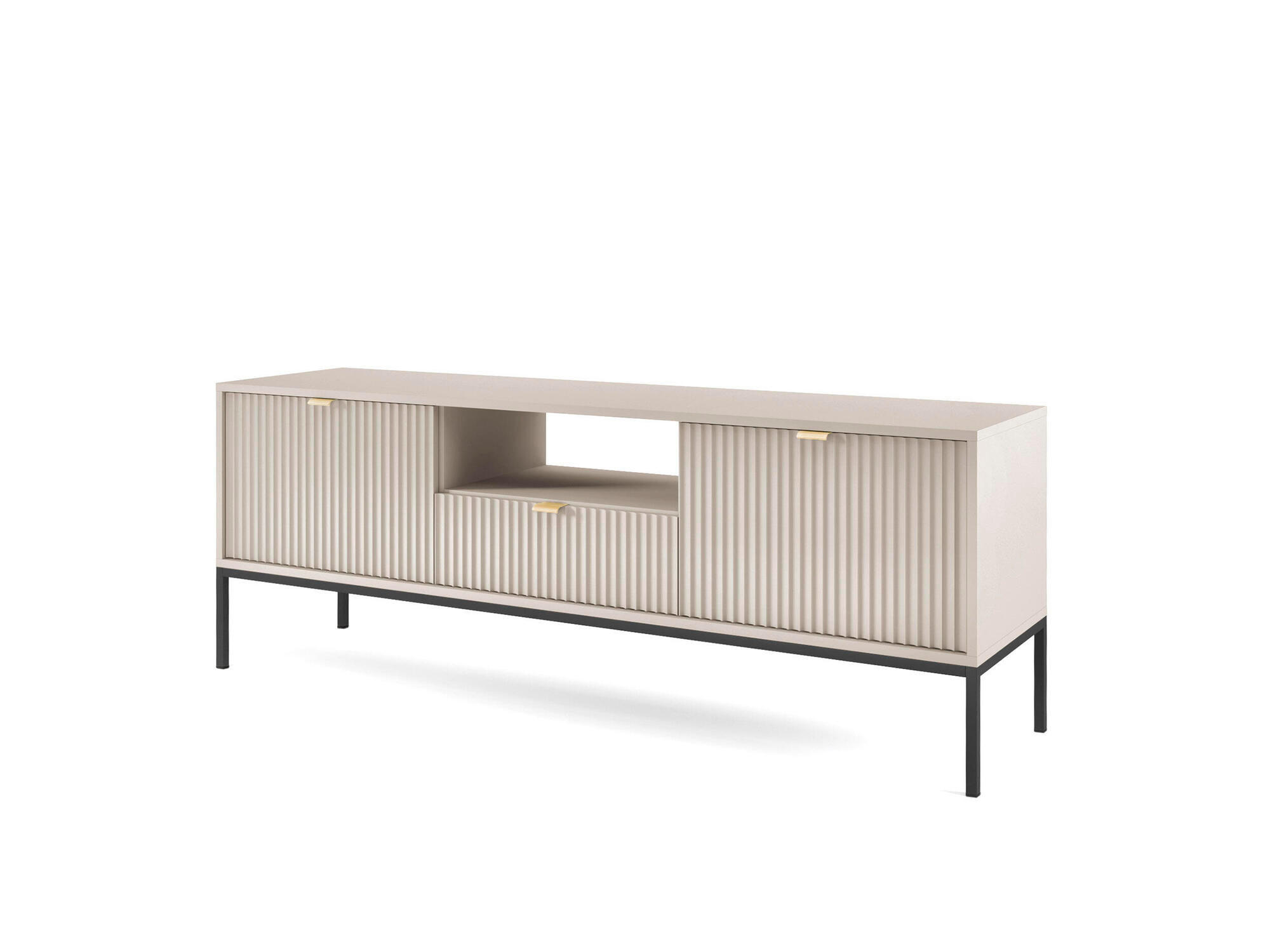 TV-LOWBOARD AVON Beige, Schwarz 154x39x56 cm - Beige/Schwarz, Holzwerkstoff (154/56/39cm) - FURNLUX