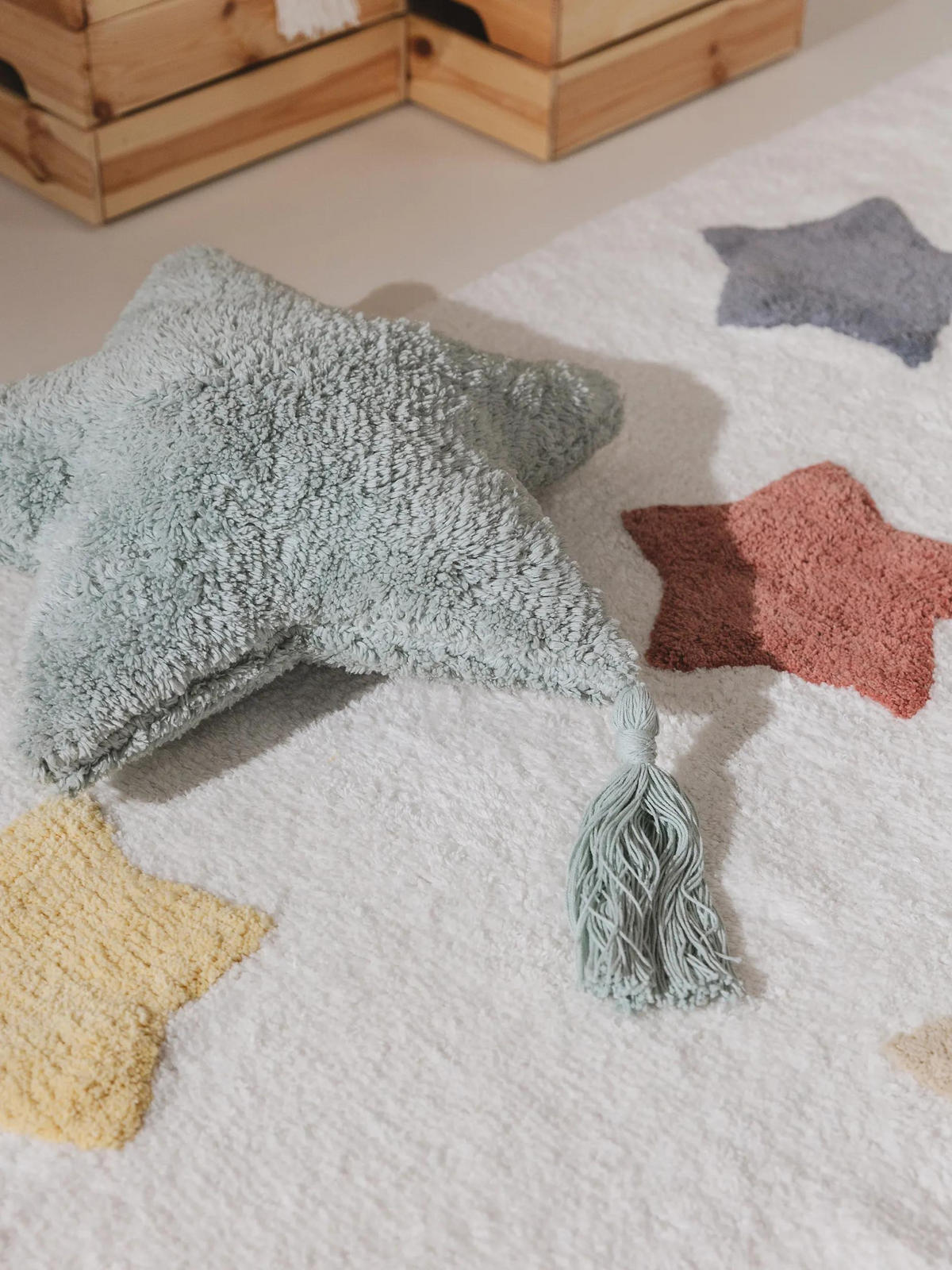 KISSEN Stars Mint 45x45 cm - Mintgrün, Textil (45/45cm) - Lytte