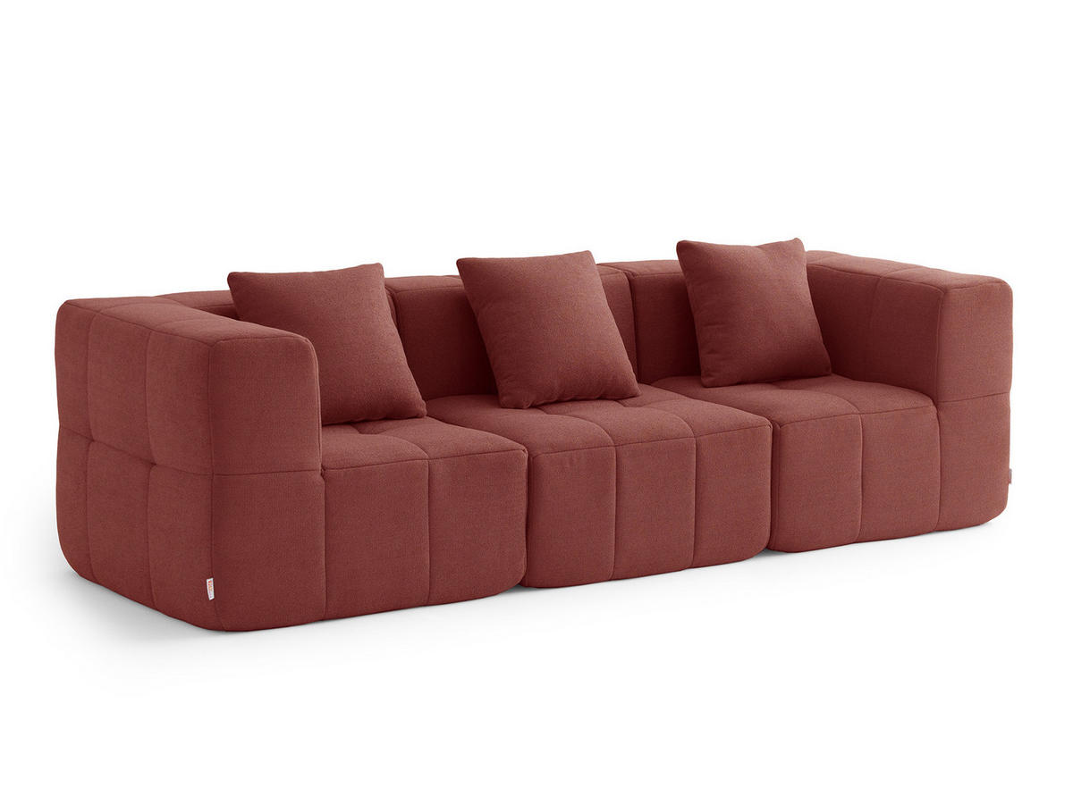 3-SITZER-SOFA Bouclé-Stoff Terrakotta-Rot - Terracotta, Textil (260/73/95cm) - MILYsofa