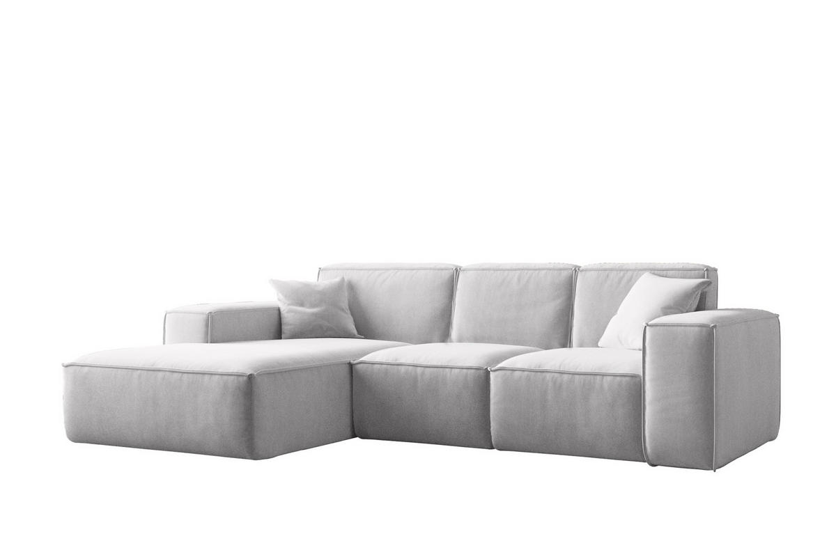 ECKSOFA L-Form Siena Stoff Salvador Hellgrau Links - Hellgrau, Holz (165/266cm) - Kaiser Möbel