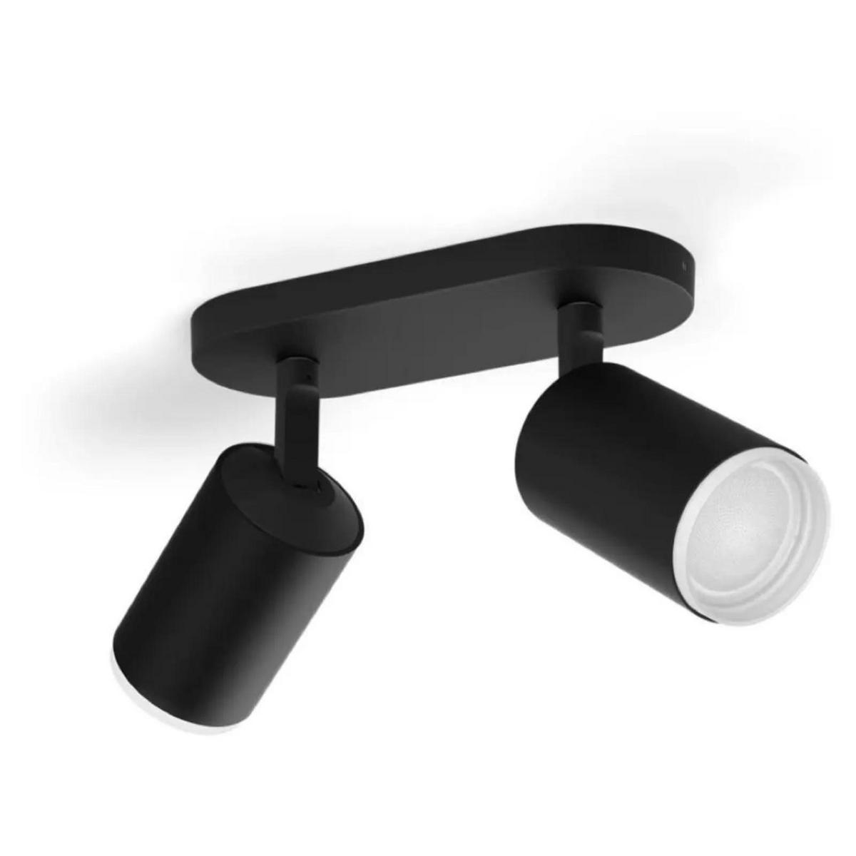 DECKENLEUCHTE Fugato Schwarz - Schwarz, Metall (3/3/15.3cm) - Philips HUE