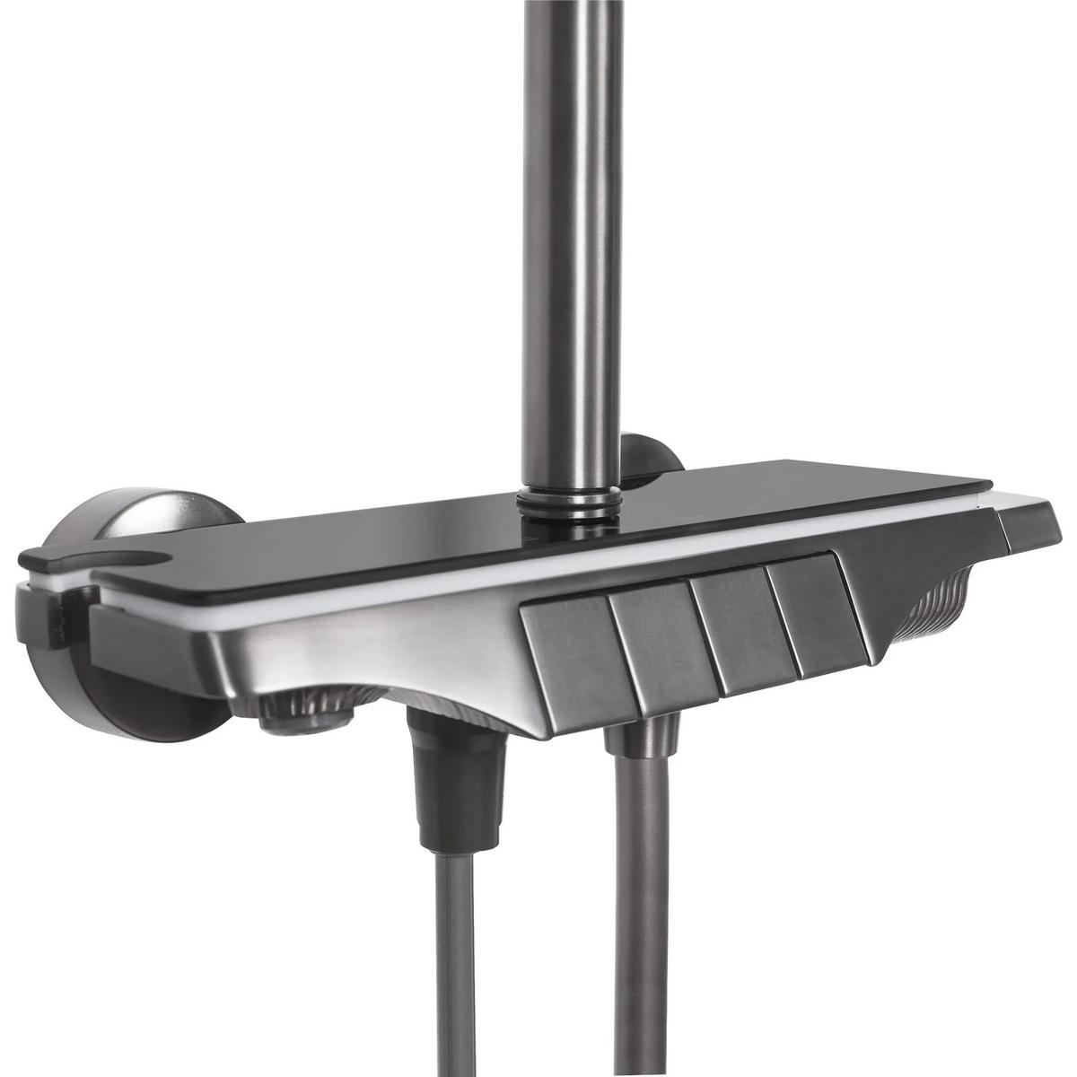 DUSCHGARNITUR Rea Savio Led Titanium - Titanfarben, Metall (28/120/13cm) - REA