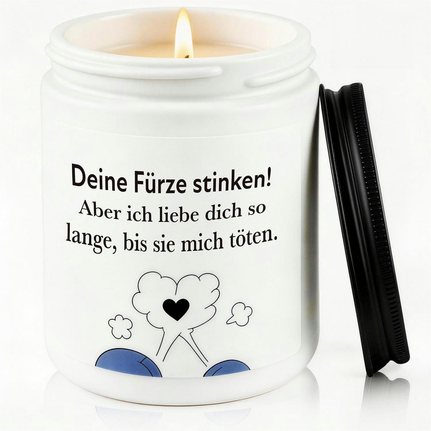 DUFTKERZE im Glas Lavendel 50 Stunden Brenndauer - Weiß, Paraffin (8cm)