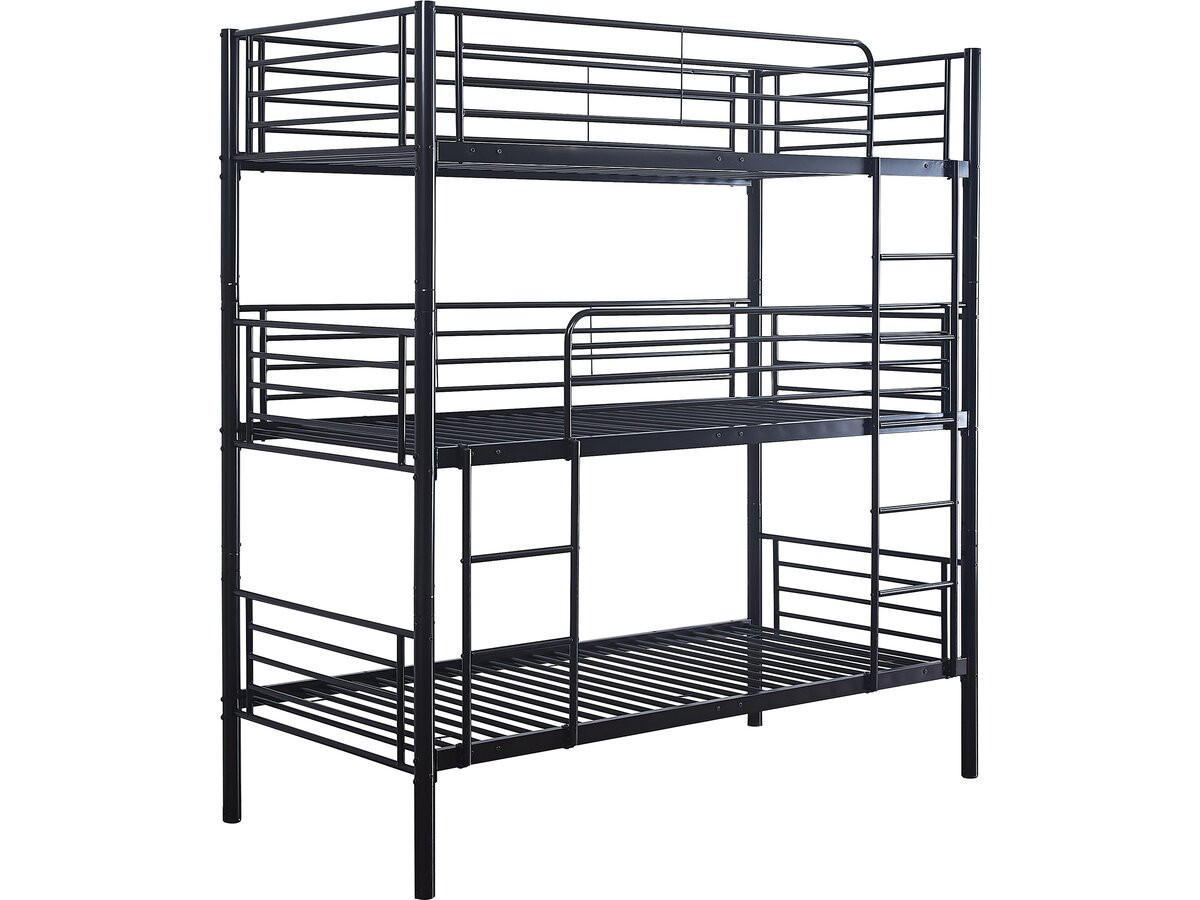 ETAGENBETT Havin Schwarz - Schwarz, Metall (90/190cm) - Habitat Garten