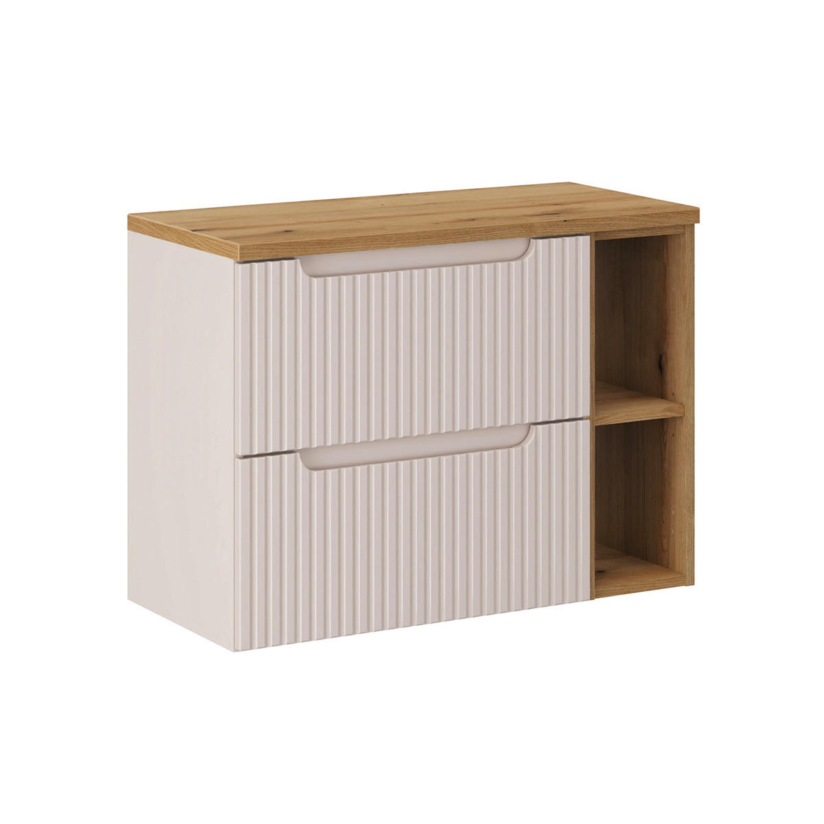 WASCHTISCHUNTERSCHRANK Riva Kaschmir und Holz - Beige, Holzwerkstoff (80.4/59/40cm) - Petits-meubles