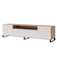 TV-SCHRANK Weiß NOELI Mit Gerillter Front Artisan - Weiß, Holzwerkstoff (200/53/41cm) - Sepro Meble