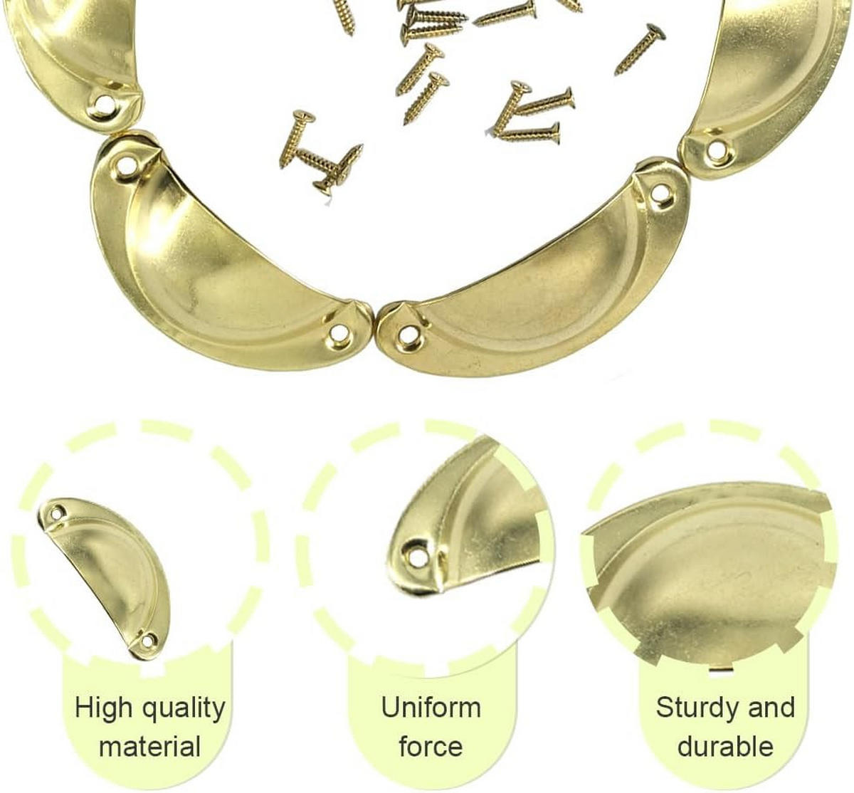 SCHRANKKNOPF 12er-Set 80x35 mm - Goldfarben, Metall (3.5/1.7/8.1cm)