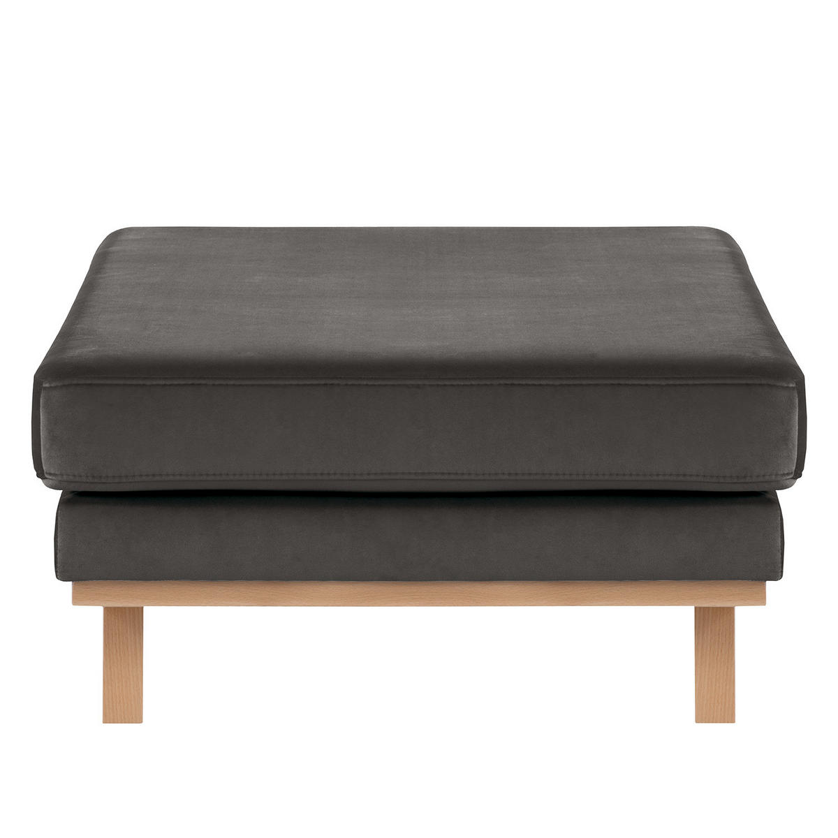 POLSTERHOCKER - Dunkelgrau/Buchefarben, Buchenholz/Textil (85/43/60cm) - home24