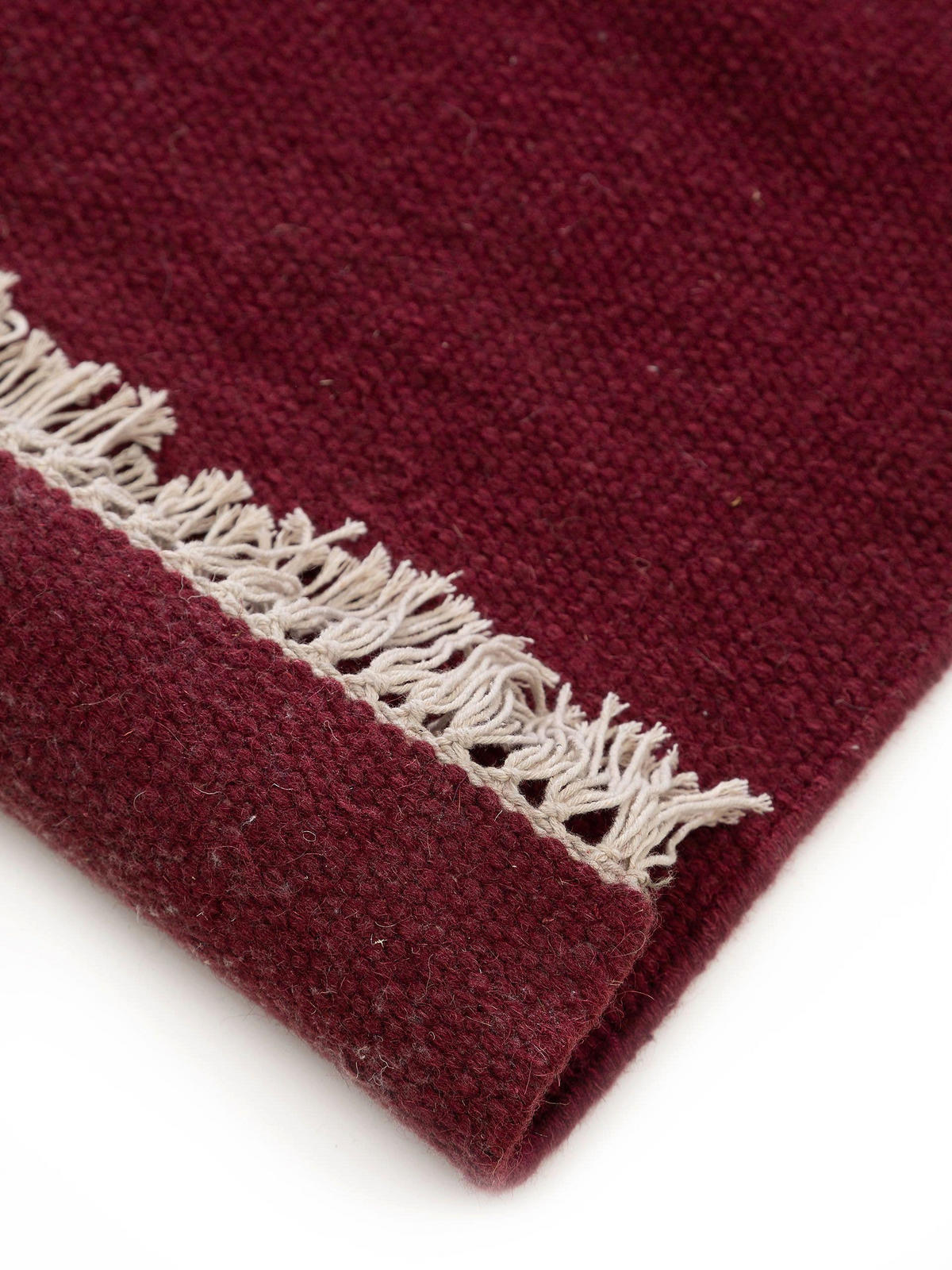 WOLLTEPPICH Liv Dunkelrot 70x200 cm - Dunkelrot, Textil (70/200cm) - benuta Pop