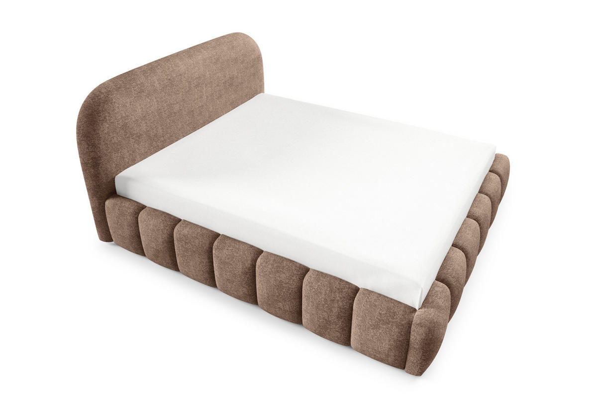 POLSTERBETT mit Stauraum 140x200 cm in Braun - Braun, Textil (140/200cm) - Home Collective