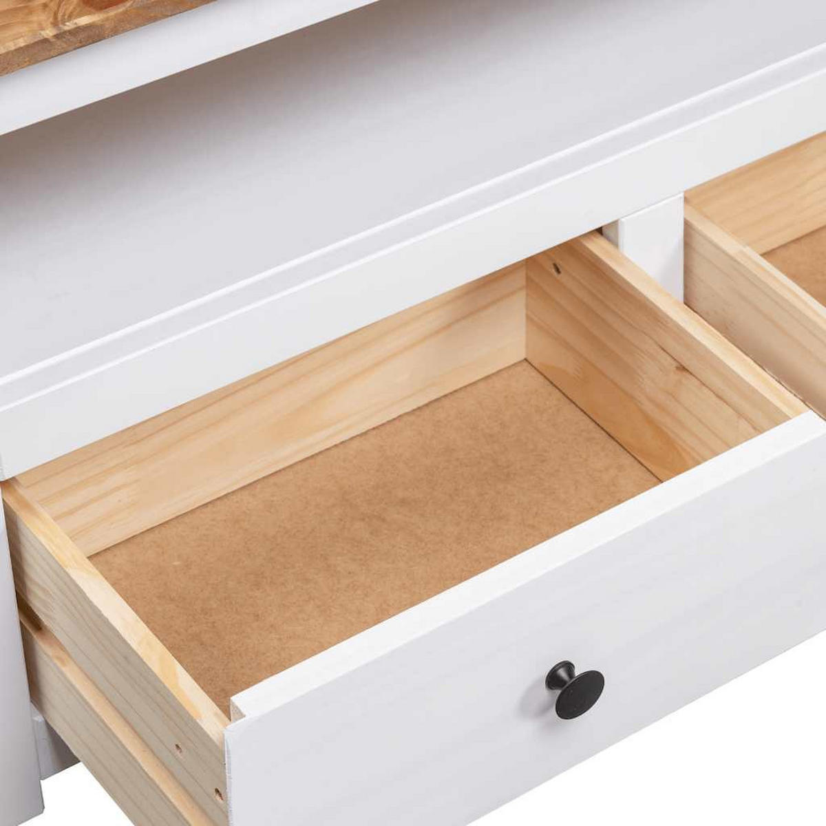 TV-ECKSCHRANK Weiss 93/49/49 Cm Massivholz Panama-Kiefer - Weiß, Holz (49/93/49cm) - vidaXL