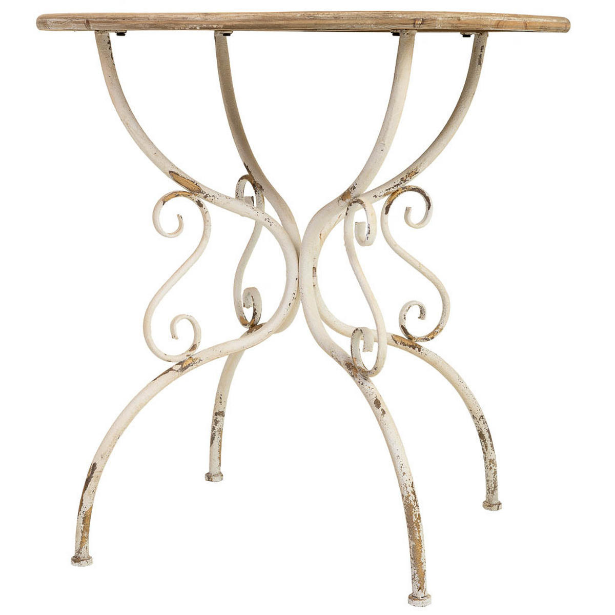 BEISTELLTISCH aus Metall und Holz, 80cm - Weiß, Metall (79/79/80cm) - Wanderlust