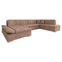 ECKSOFA Bergen, Seite: Links - Silberfarben/Cappuccino, Holz/Textil (345/76/205cm) - MIRJAN24