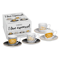 ESPRESSOTASSEN 4er Set Love Espresso - Naturfarben, Keramik (0.09L) - Könitz