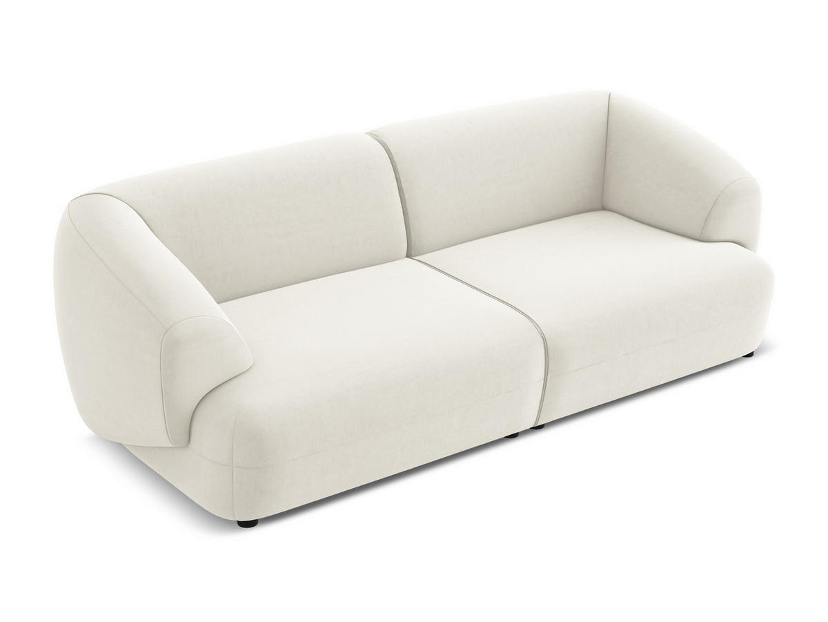 4-SITZER-SOFA Samt Stoff Beige - Beige/Creme, Kunststoff/Textil (232/81/98cm) - Makamii