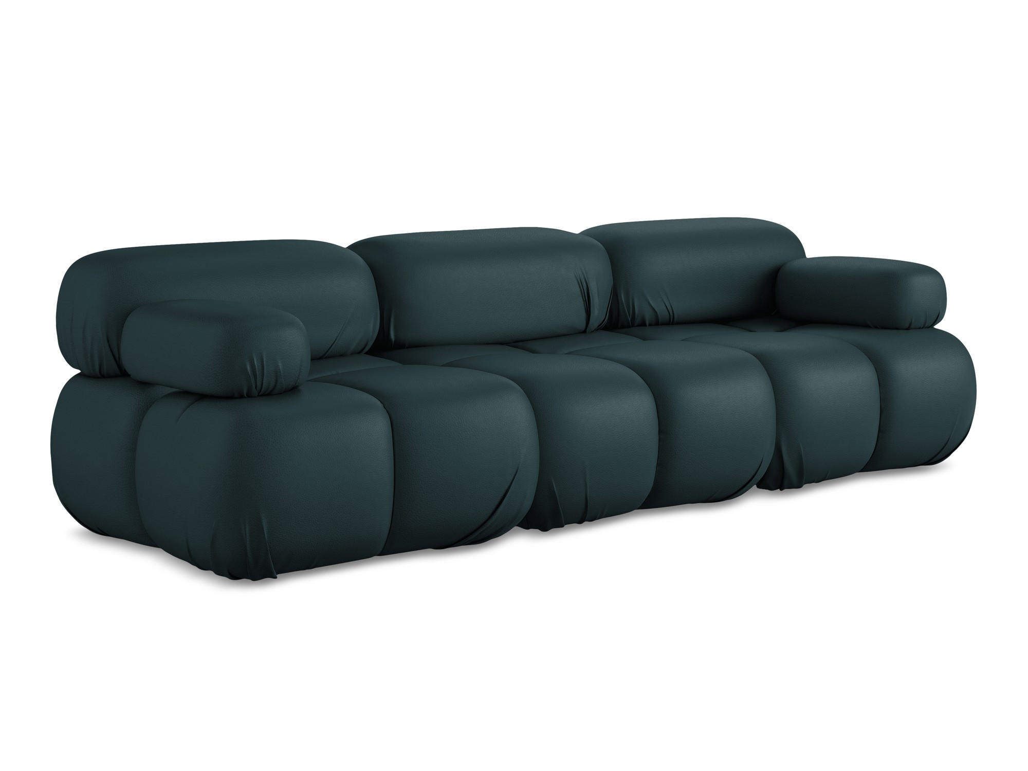 3-SITZER SOFA Kunstleder Blau - Blau/Petrol, Leder/Kunststoff (285/70/96cm) - Makamii
