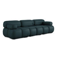 3-SITZER SOFA Kunstleder Blau - Blau/Petrol, Leder/Kunststoff (285/70/96cm) - Makamii