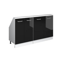 KUCHYŇSKÁ SKŘÍŇKA POD ŠIKMOU STŘECHU R-Line Černý vysoký lesk - bílá/černá, kompozitní dřevo (140/81.6/46cm) - Vicco