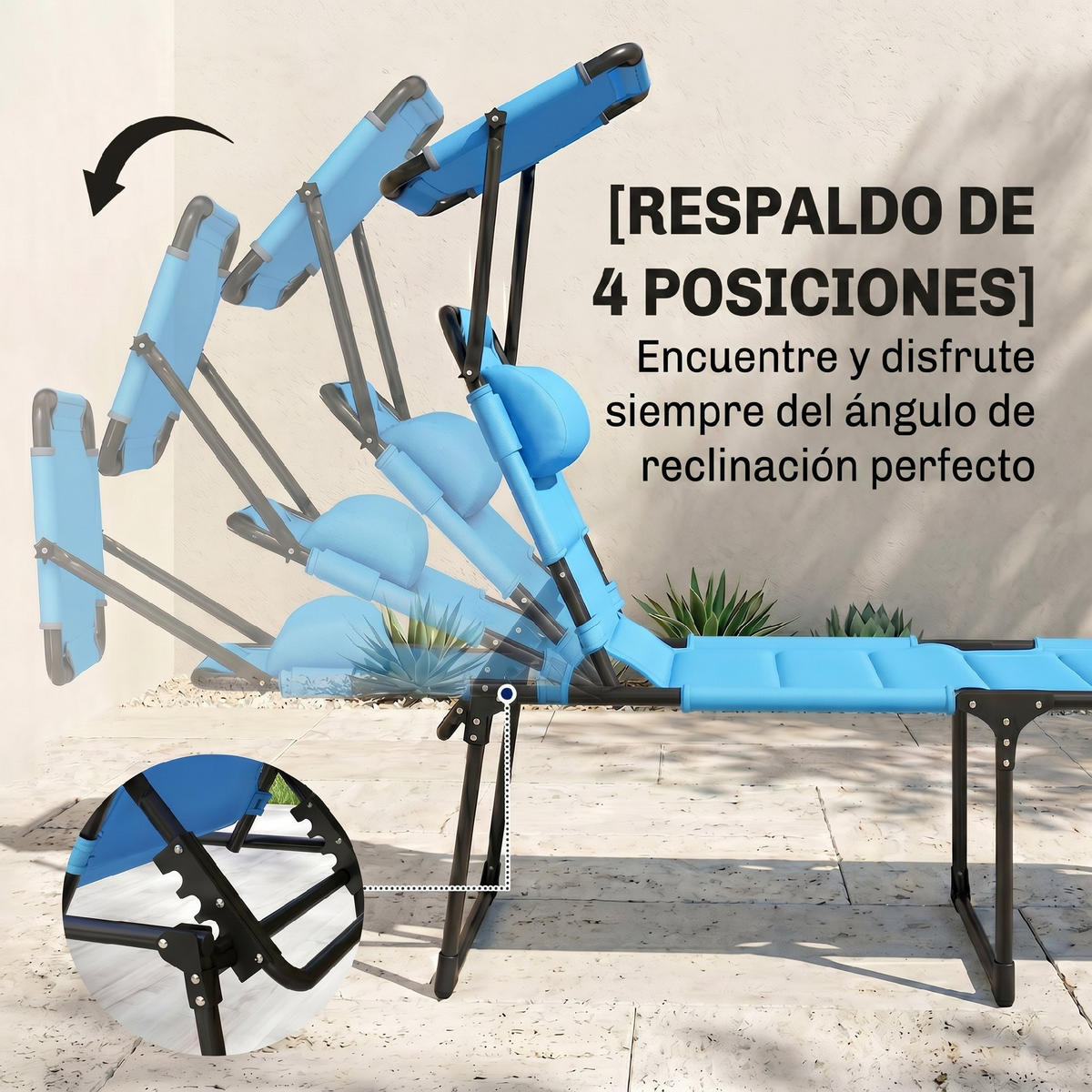 GARTENLIEGE Hellblau 1 Stück - Hellblau, Metall (70/45/200cm) - GiPP