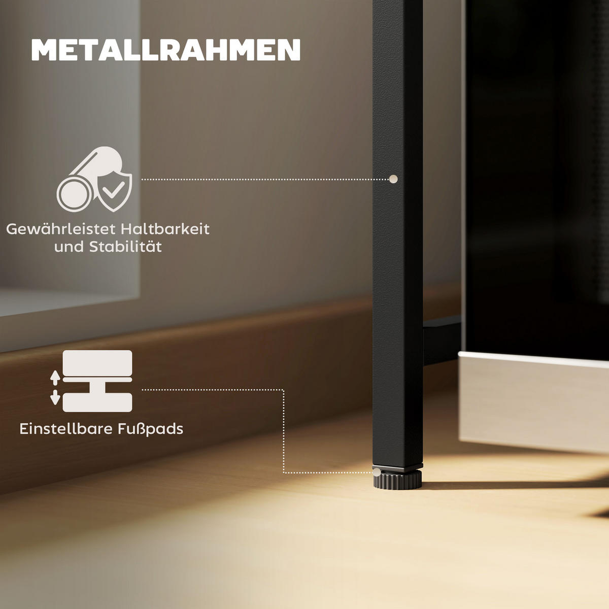 MIKROWELLENREGAL, Schwarz - Schwarz, Metall (32/47.5/64cm) - HOMCOM