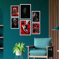 POSTER Set Mit 6 Ikonisches Jordan Grafiiti Rot & Schwarz A3 & A4 Weißer Rahmen - Weiß, Papier (29/3cm) - Nacnic