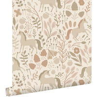 TAPETE Einhörner 53 cm x 10.05 m - Beige, Papier (53/0.1cm) - ESTAhome