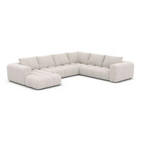 WOHNLANDSCHAFT Casaluna U-Form Weiß Bouclestoff - Weiß, Kunststoff (338/88/267cm)