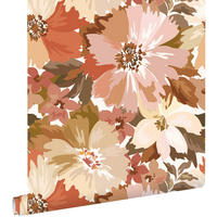 TAPETE Blumen 50 x 900 cm - Terracotta, Papier (50/900cm) - ESTAhome