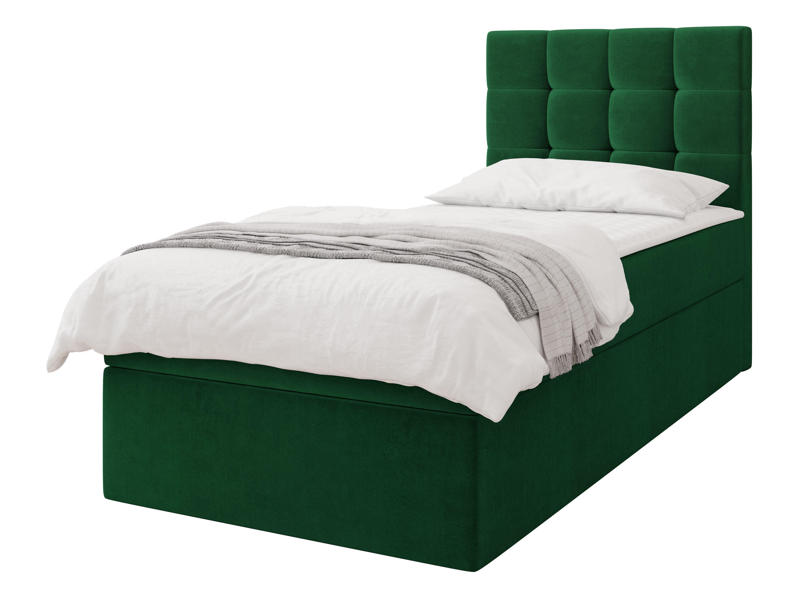 BOXBETT Luanda Single - Schwarz/Grün, Holz/Kunststoff (90/200cm) - MIRJAN24