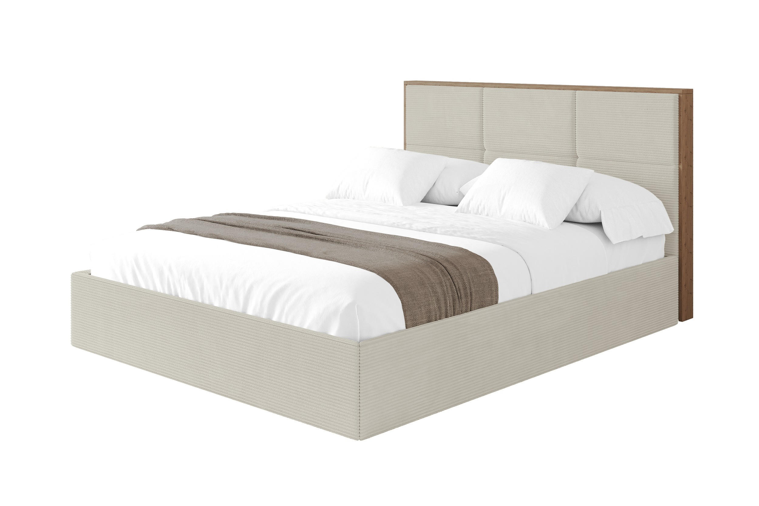 POLSTERBETT mit Bettkasten und Lattenrost, Bett mit Matratze H3/H4 - LILA 180x200 Creme - Creme, Holzwerkstoff/Textil (180/200cm) - ALTDECOR