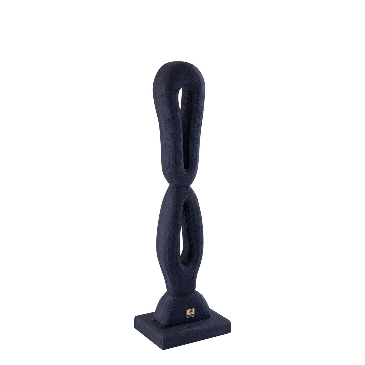 SKULPTUR Rhyce Schwarz 17/11/65cm - Schwarz, Holz (11/65/17cm) - PTMD Collection