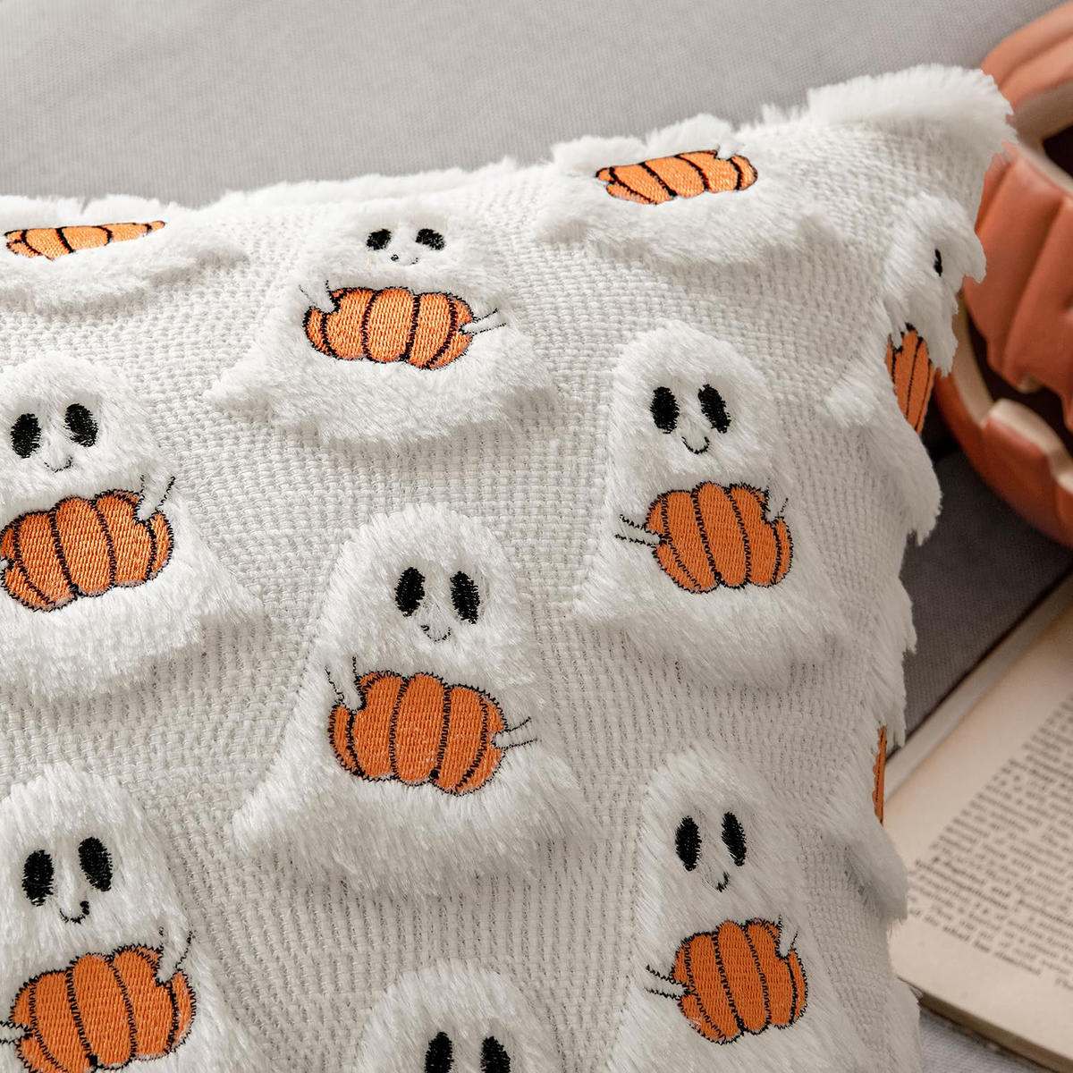KISSENBEZUG 45x45 cm 2er Set Halloween Dekoration - Ecru, Textil (45/45cm) - Kaket