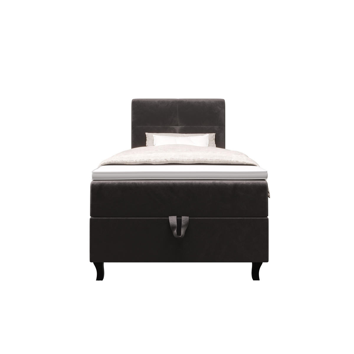 BOXBETT LIMBA mit Matratze H3 und Topper 80x200 Monolith 92 - Grau, Holz/Textil (80/200cm) - Bedante
