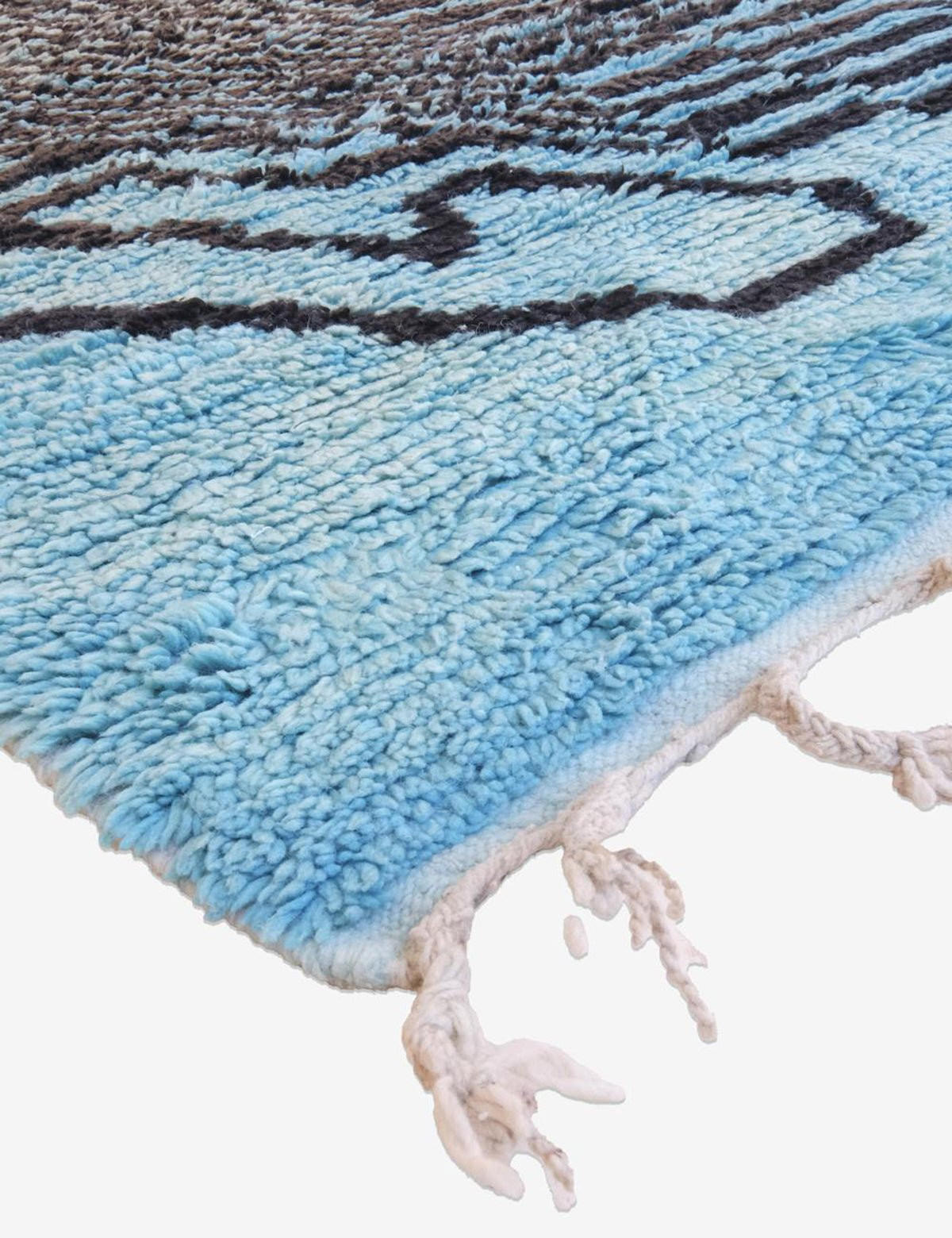 BERBERTEPPICH originell und modern aus Wolle 80x 240 cm - Blau, Naturmaterialien (80/240cm) - AFK Living