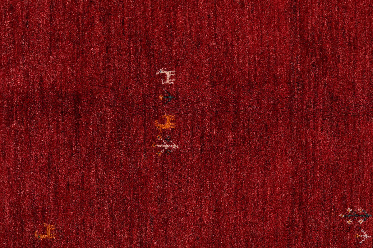 GABBEH-TEPPICH handgeknüpft Rot 193/150 cm Schurwolle - Rot, Textil (150/193cm) - Looma
