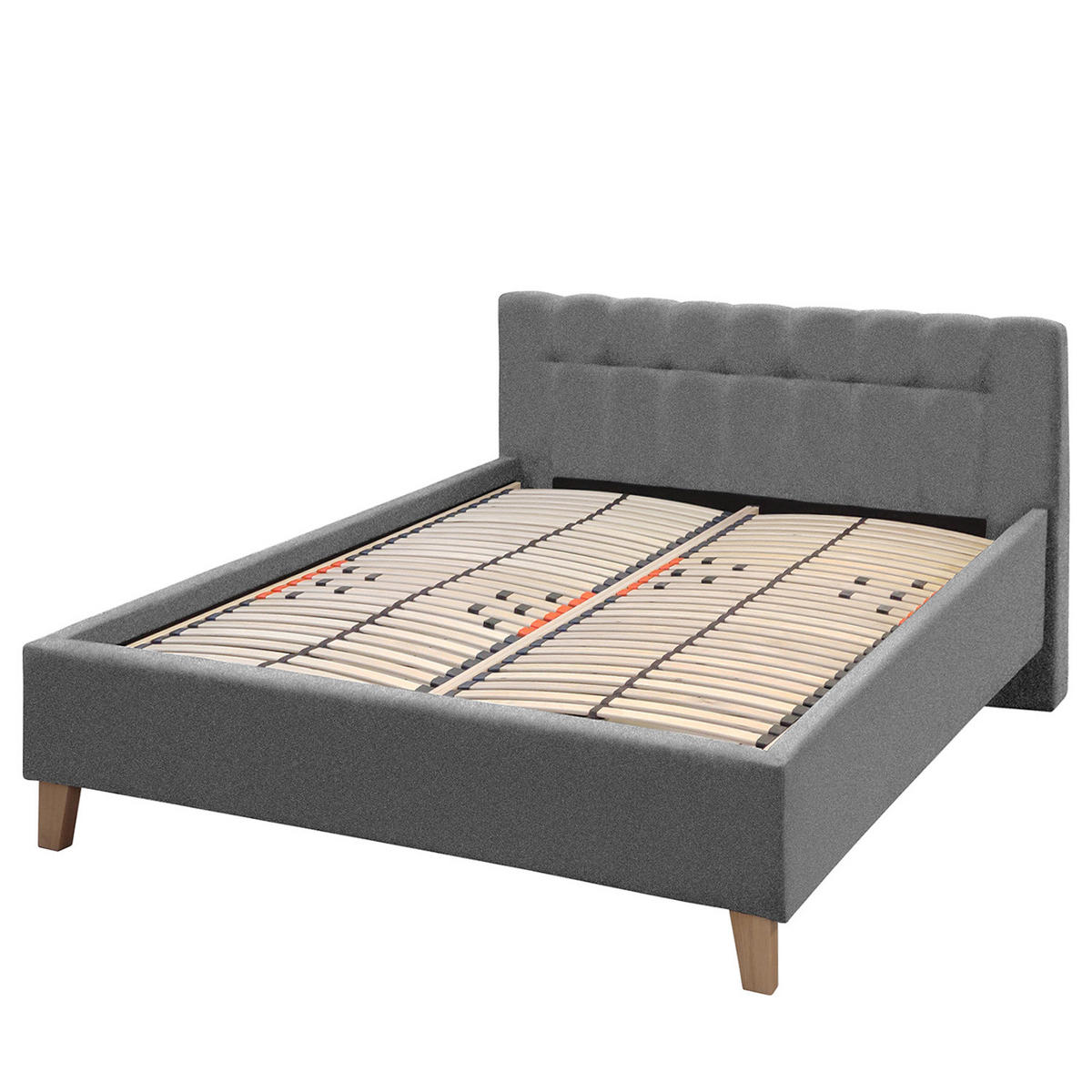 POLSTERBETT - Webstoff - Grau, Holz/Textil (160/200cm) - home24