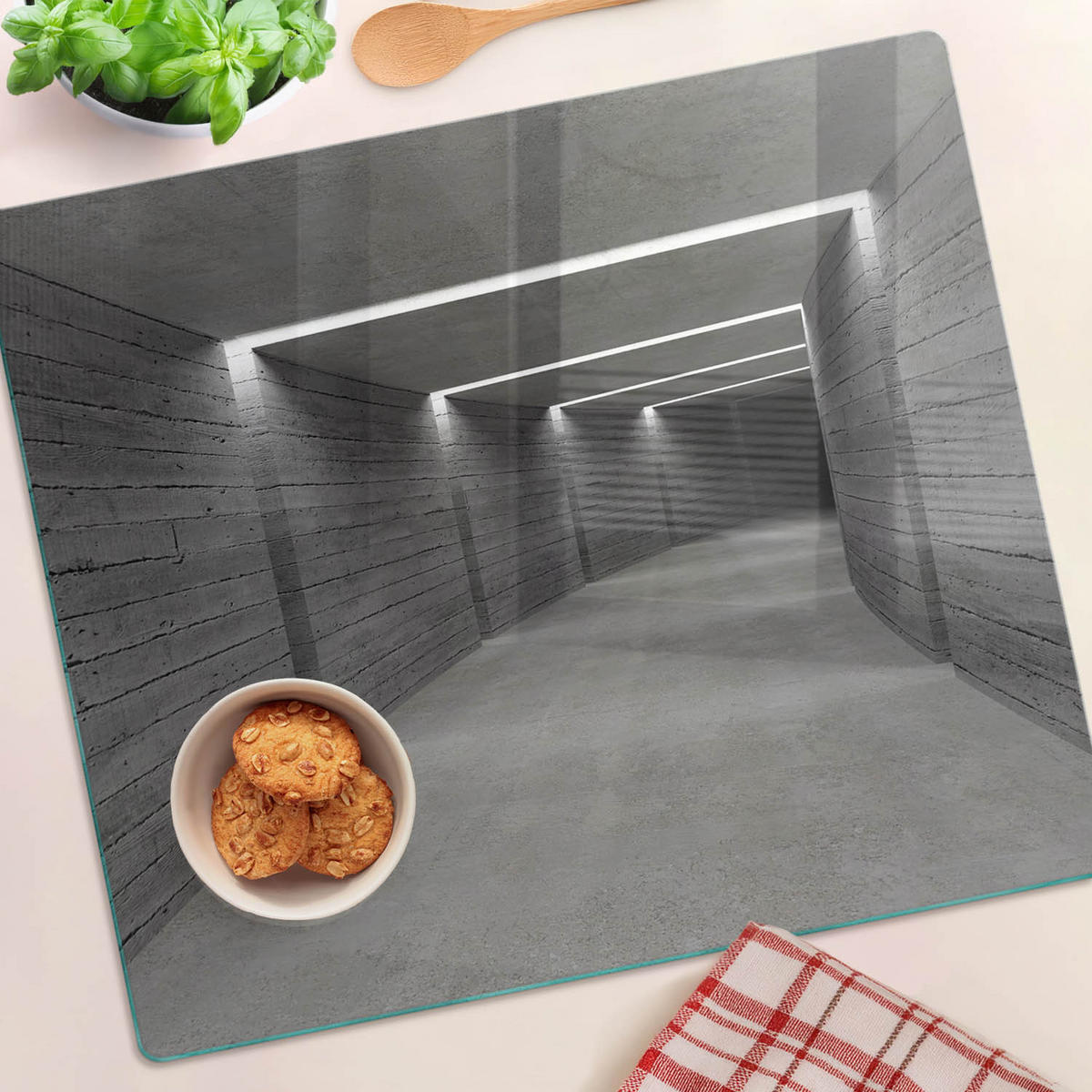 GLASPLATTE 60x52 cm Beton - Grau, Glas (60/0.4/52cm) - TULUP