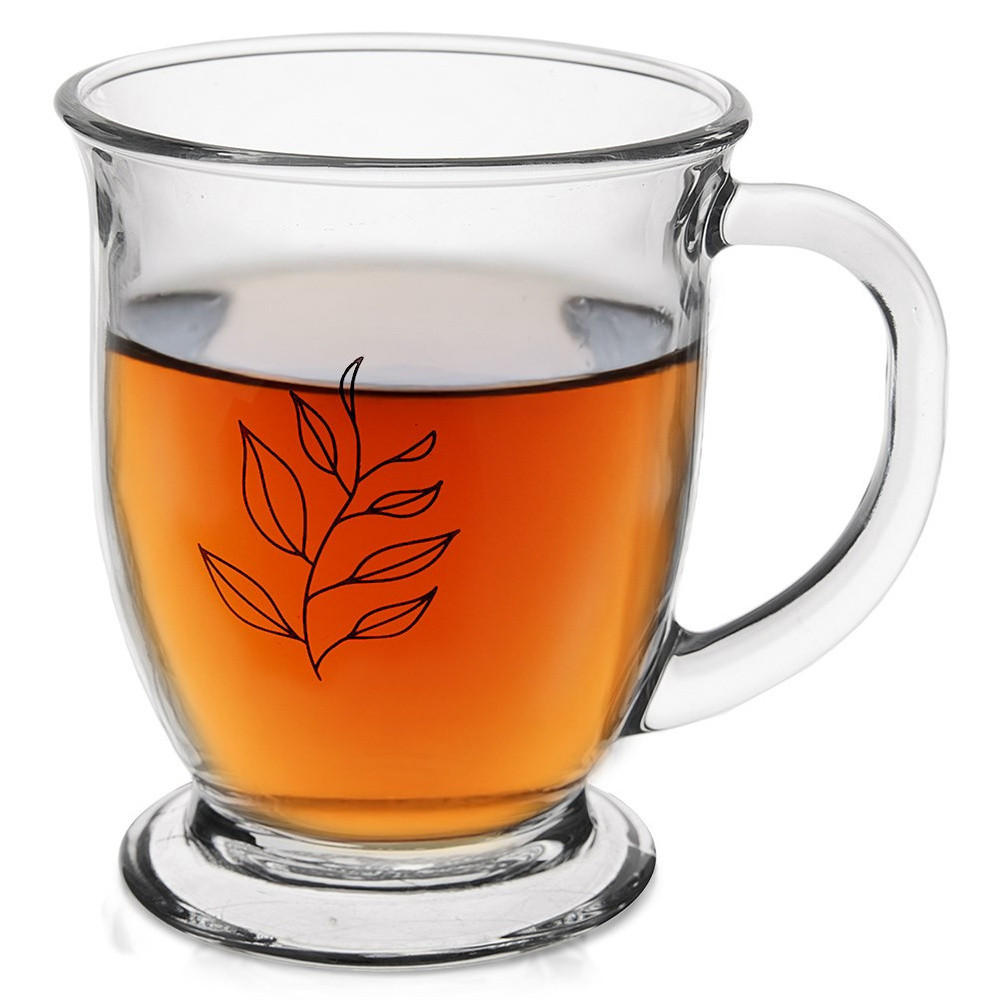 GLASBECHER BLATT, Glas, klar, 450 ml - Transparent, Glas (0.45L) - Orion 