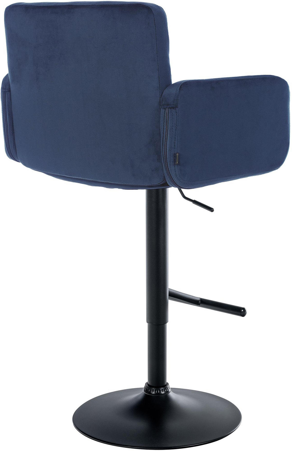 BARHOCKER Lausanne Samt schwarz blau - Blau/Schwarz, Textil/Metall (60/113/56cm) - TPFLiving