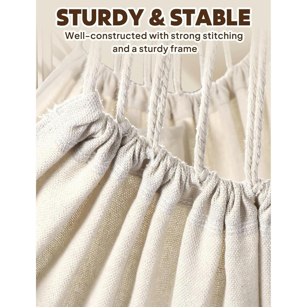HÄNGESESSEL Cremeweiß mit 2 Sitzkissen - Creme, Textil (100/1.5/130cm)