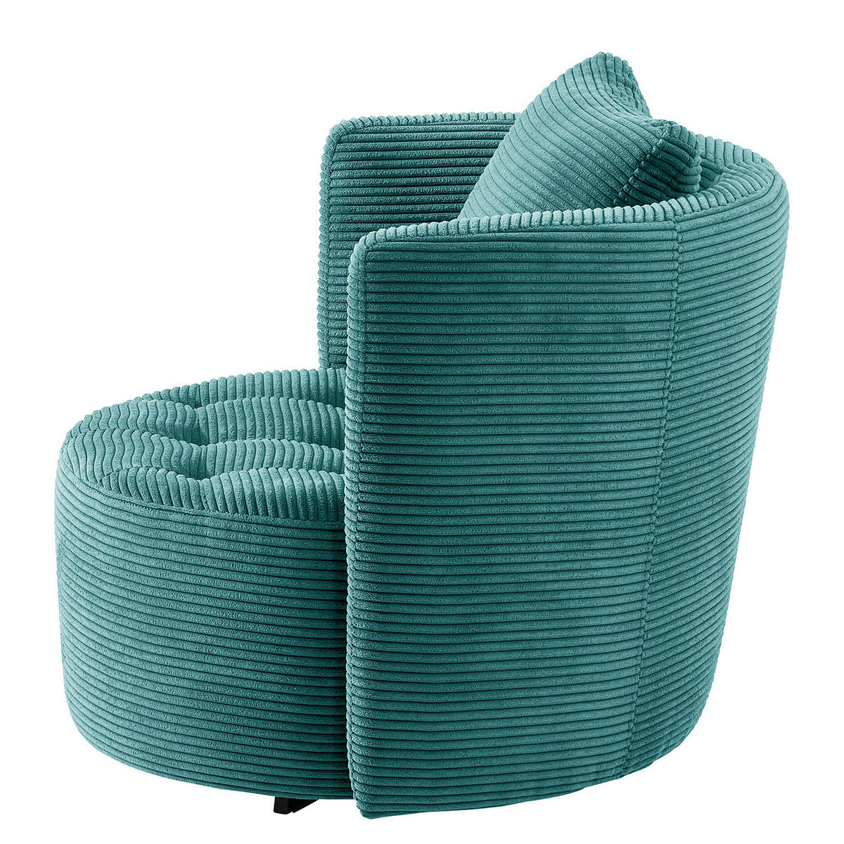 SESSEL - Petrol/Schwarz, Textil/Metall (65/65/40cm) - home24