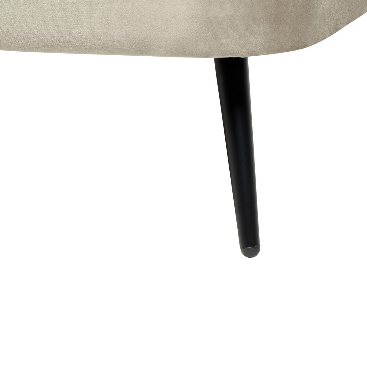 CHAISELONGUE Samtstoff beige linksseitig Allier - Beige/Schwarz, Textil (150/75/76cm) - Beliani