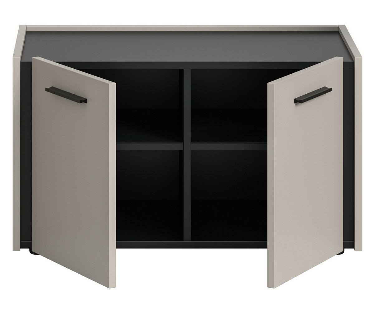 GARDEROBENBANK Kaschmir 75 x 43 cm, Schuhbank mit Soft-Close - Kaschmir/Schwarz, Holzwerkstoff/Kunststoff (75/43/40cm) - Inn.Furn