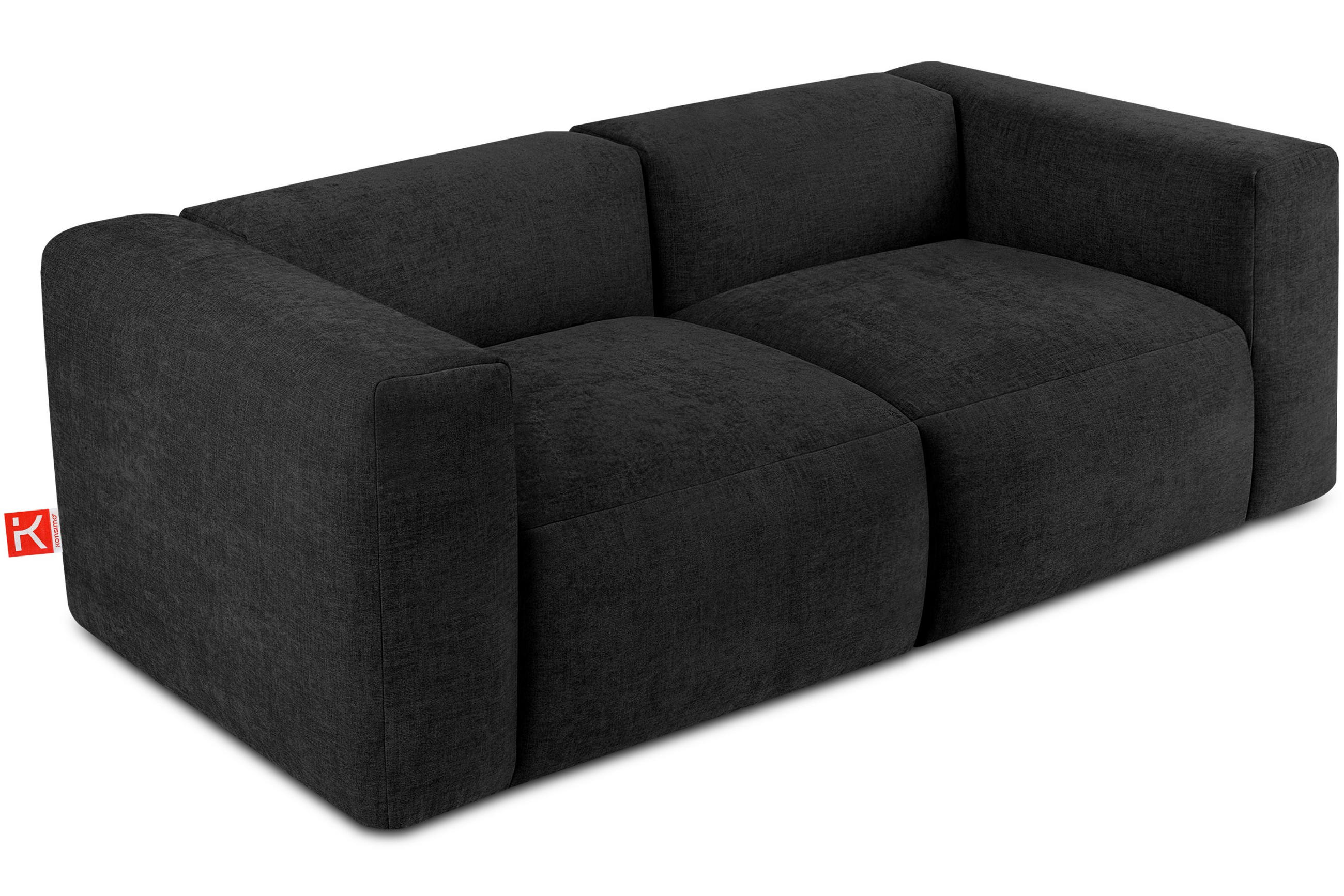 2-SITZER-MODULSOFA BUFFO mit extrem weicher und bequemer Sitzfläche, Gewebestoff, graphit - Graphitfarben, Textil (210/73/96cm) - KONSIMO®